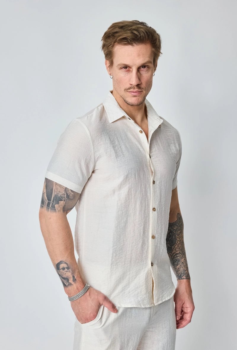 Chemise fine manches courtes unie - Frilivin