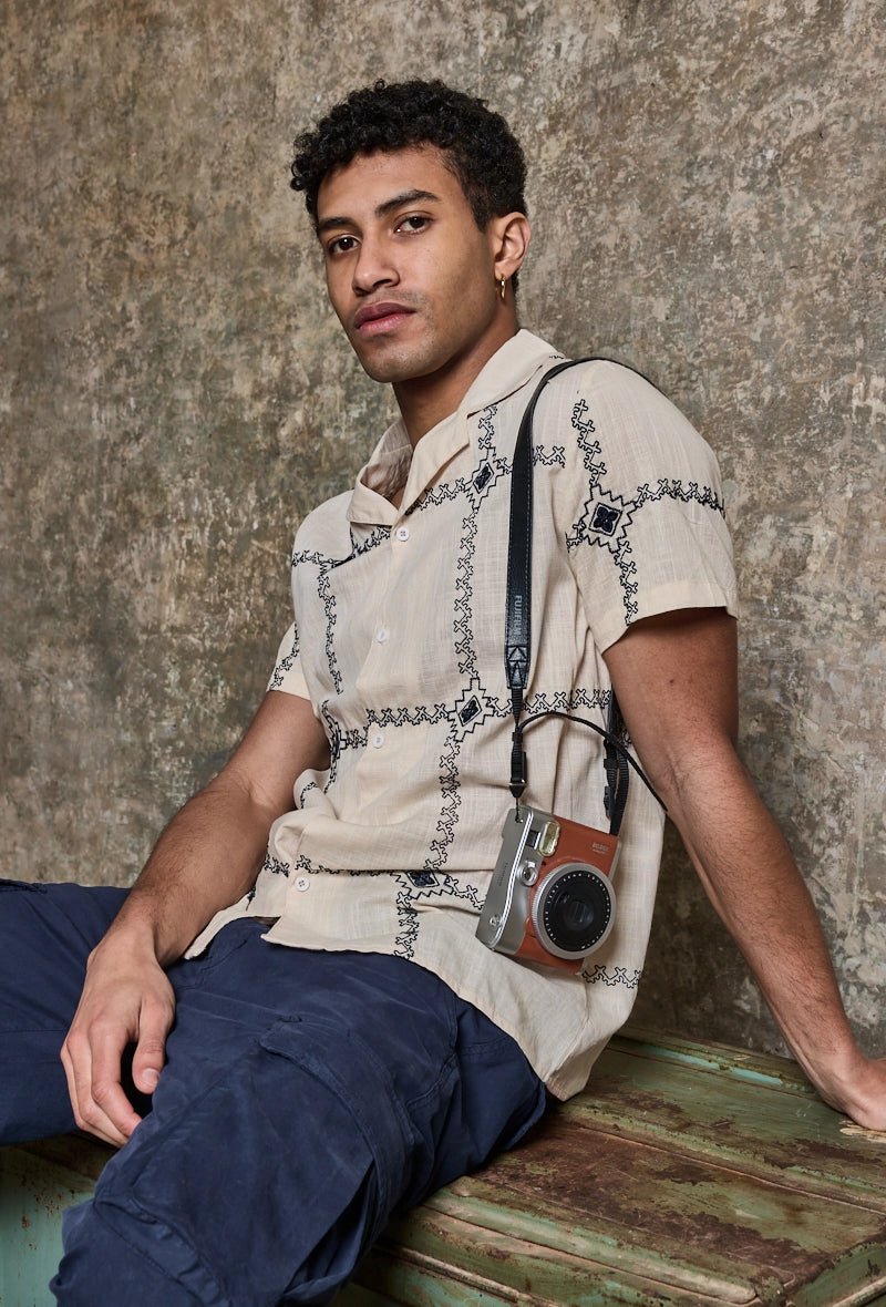 Chemise manches courtes à broderie - Frilivin