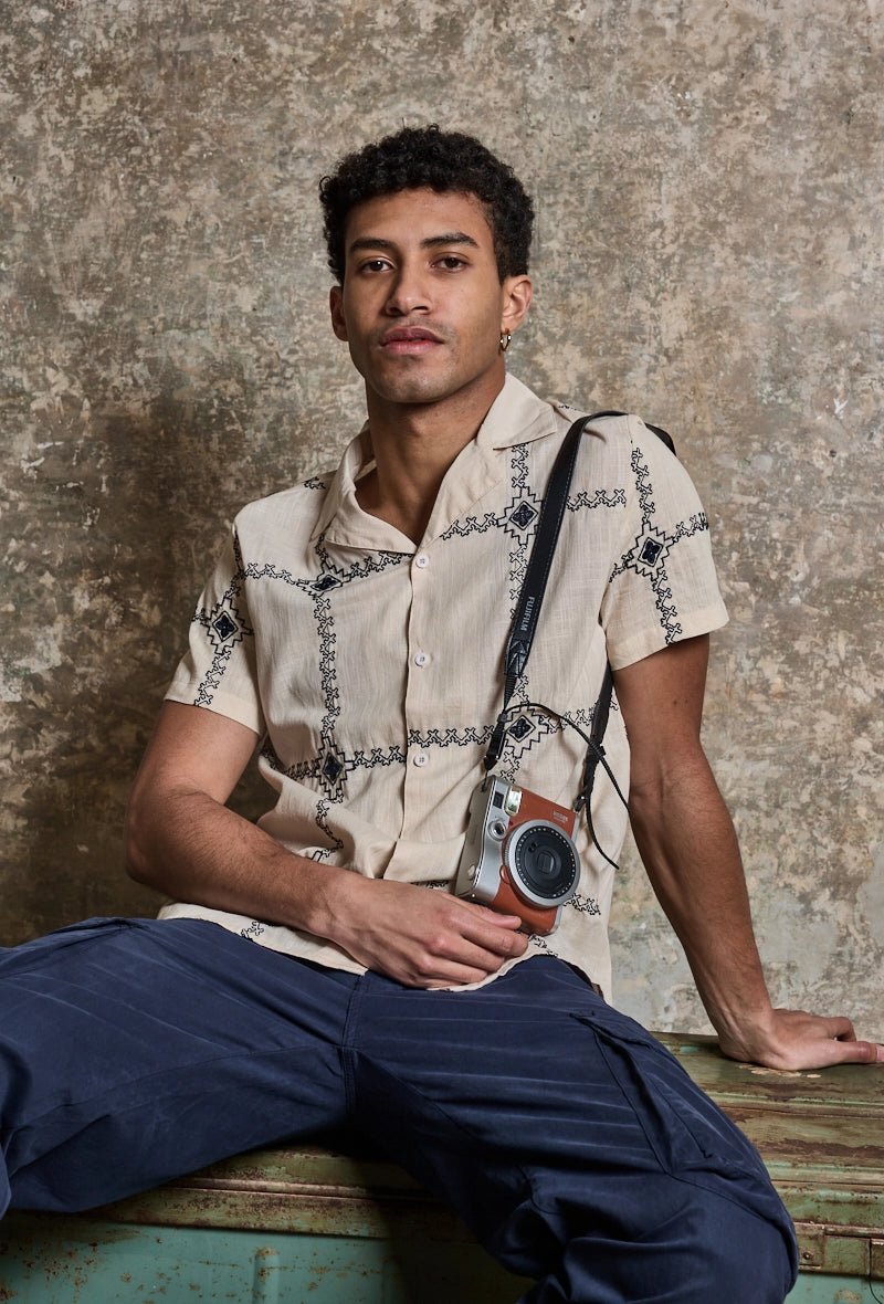 Chemise manches courtes à broderie - Frilivin