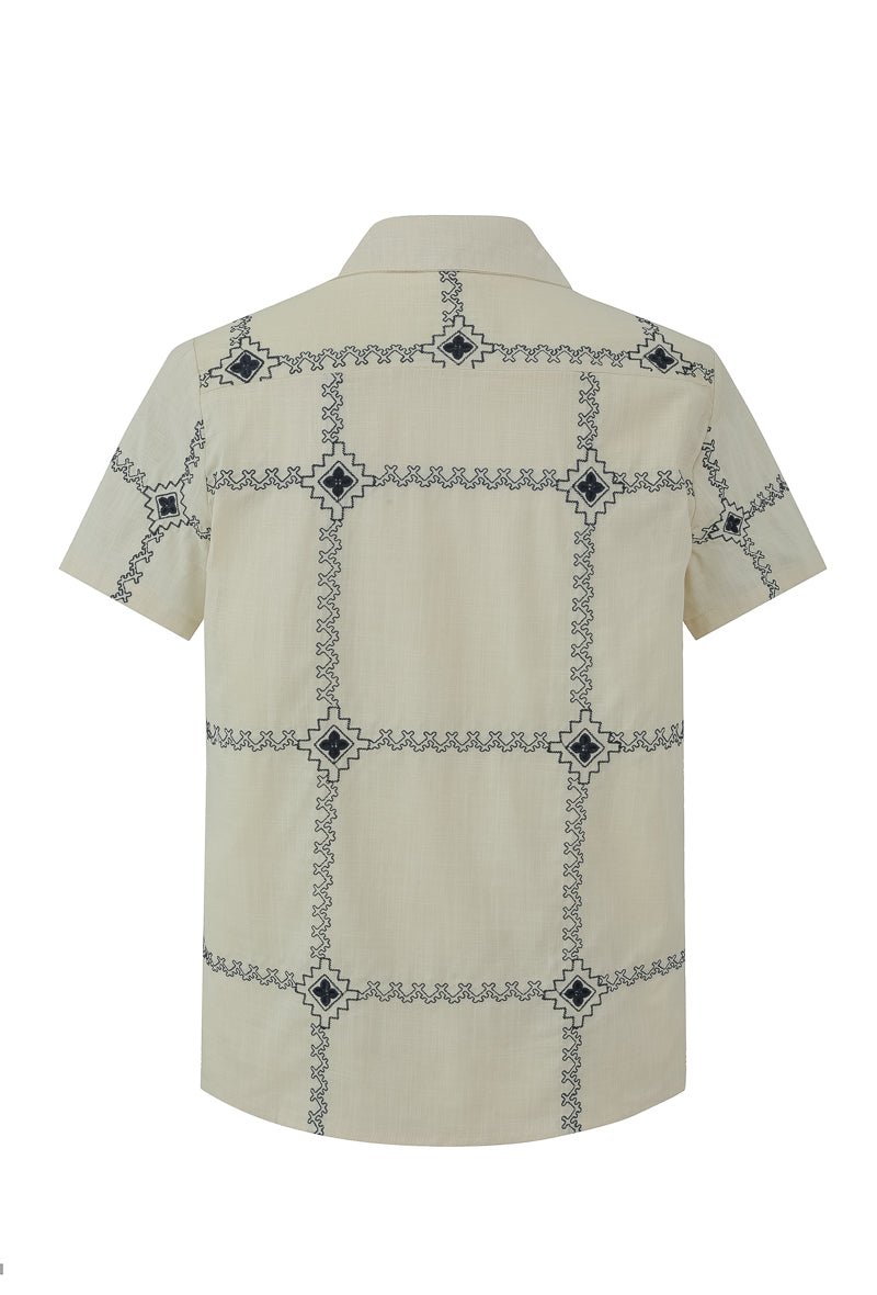 Chemise manches courtes à broderie - Frilivin