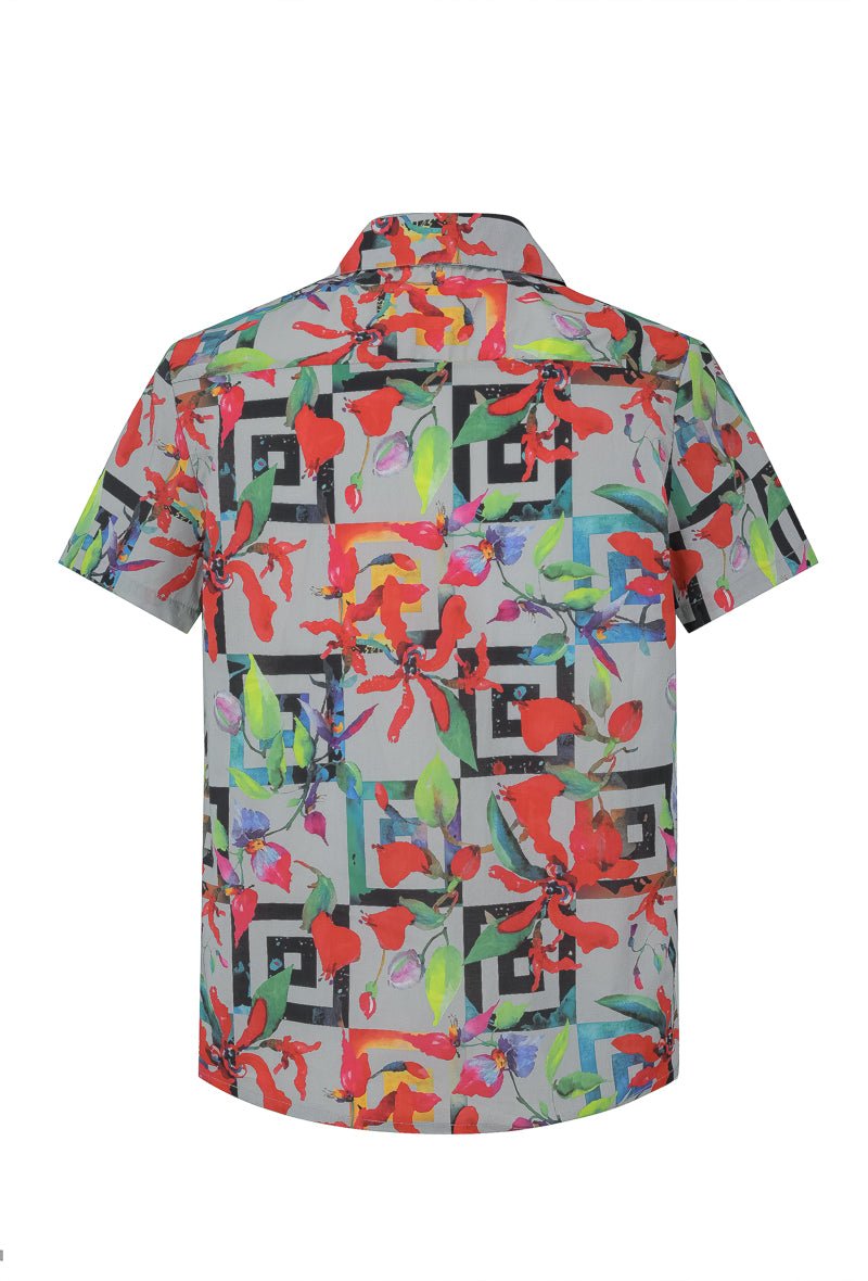 Chemise manches courtes à motifs abstraits - Frilivin