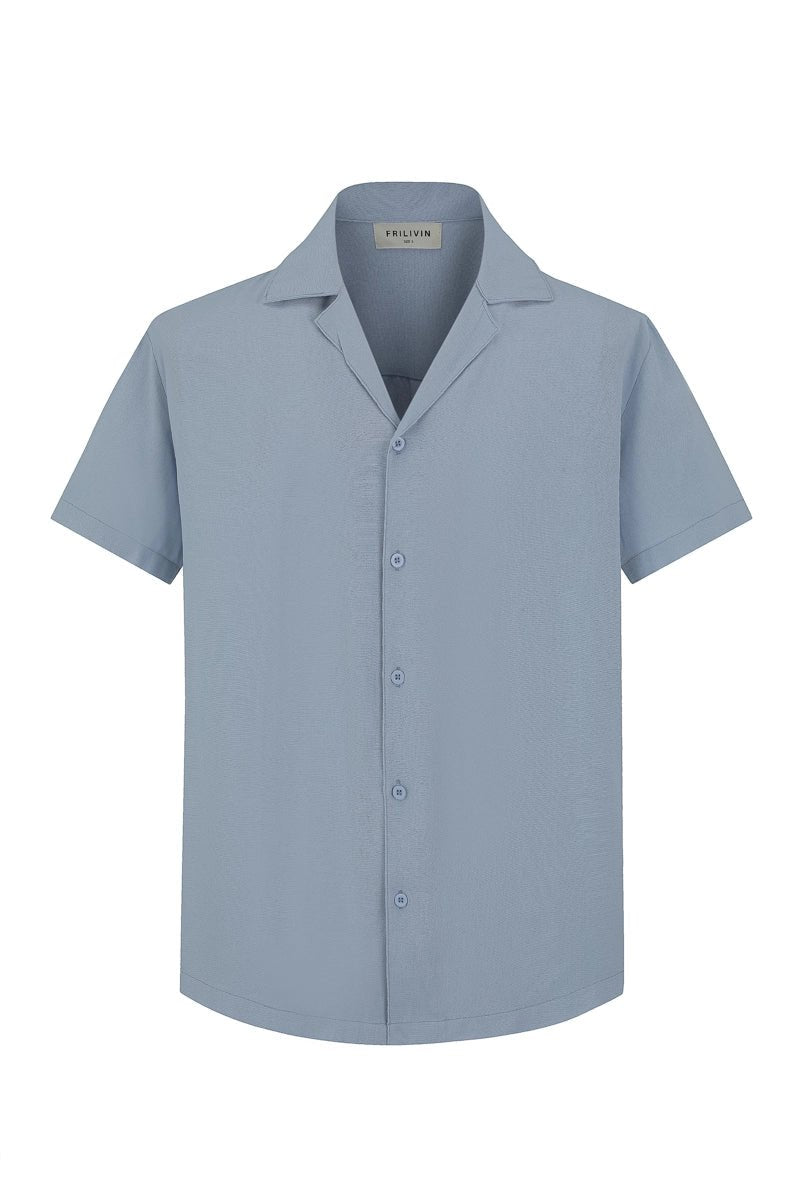 Chemise unie manches courtes - Frilivin