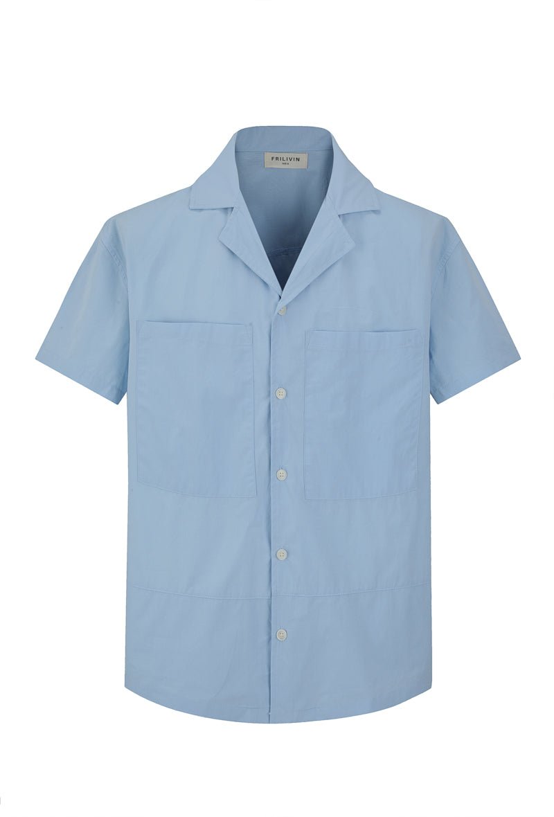 Chemise unie manches courtes - Frilivin