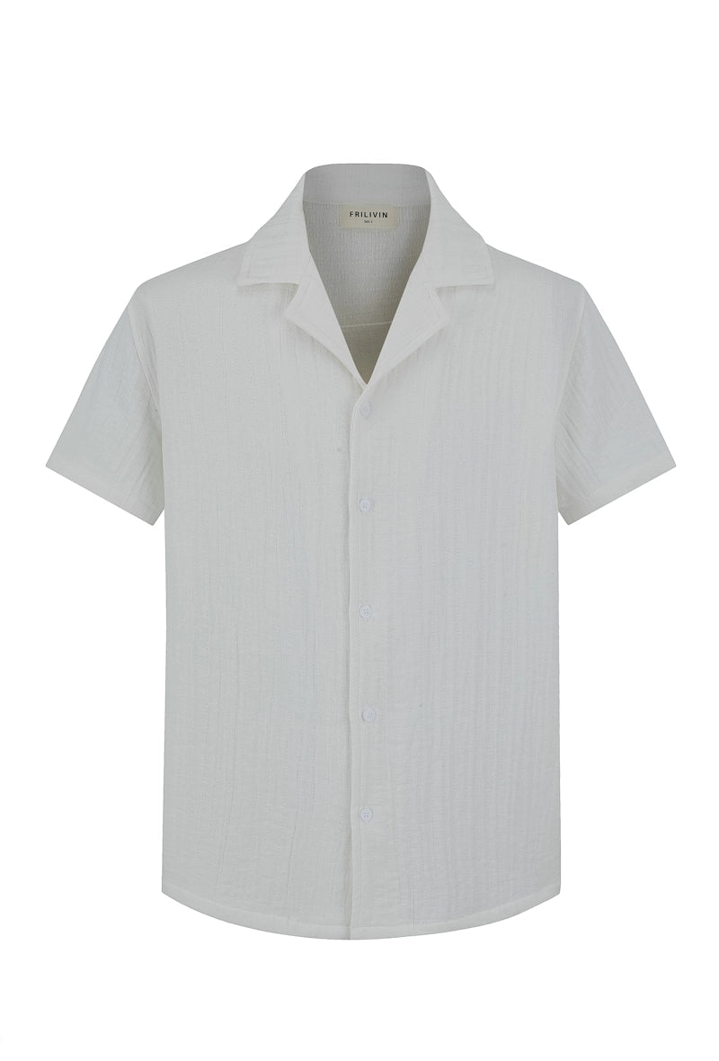 Chemise unie manches courtes - Frilivin