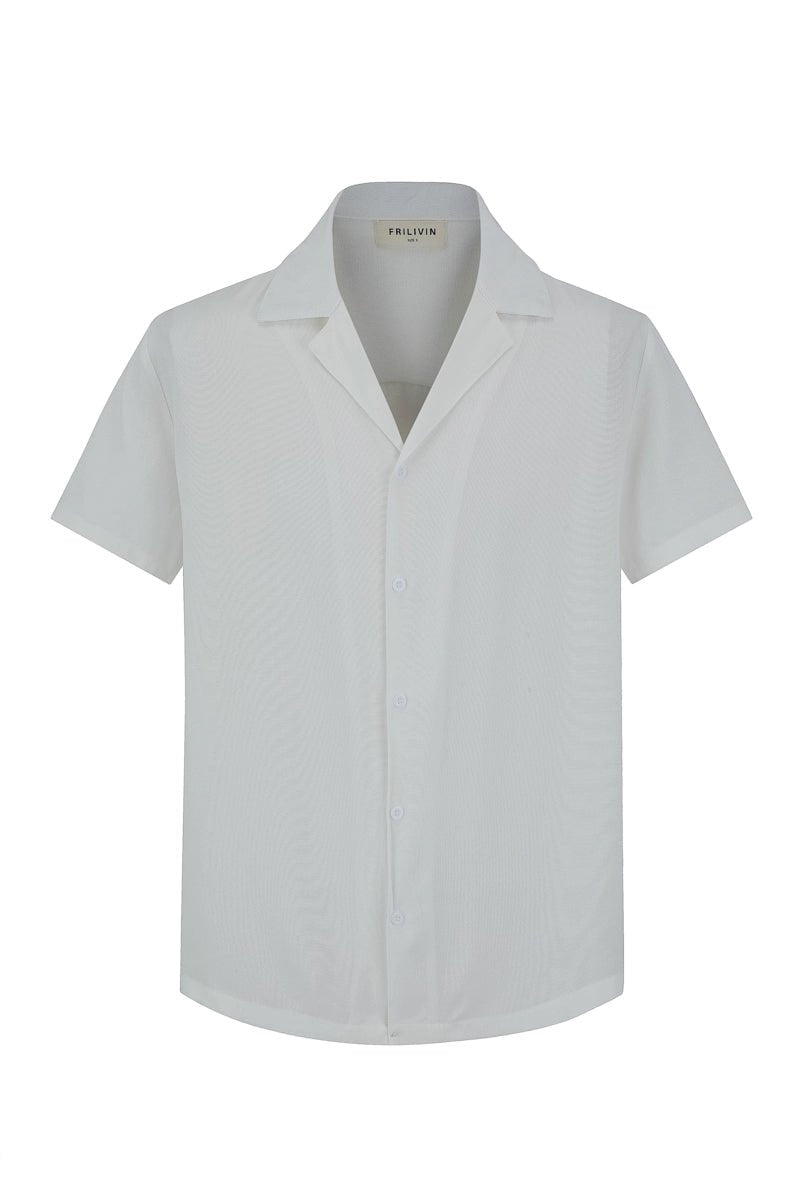 Chemise unie manches courtes - Frilivin