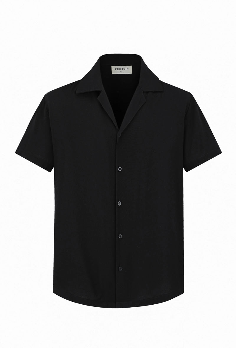 Chemise unie manches courtes - Frilivin