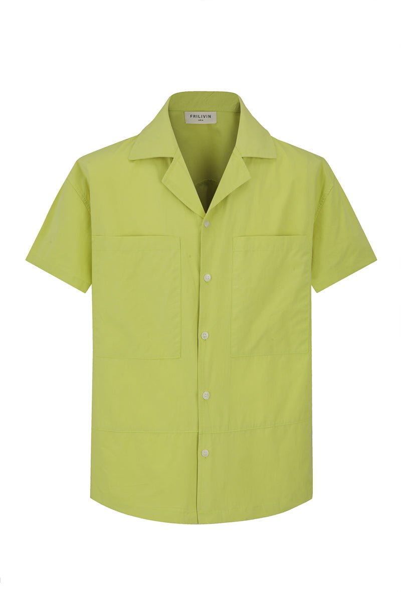 Chemise unie manches courtes - Frilivin