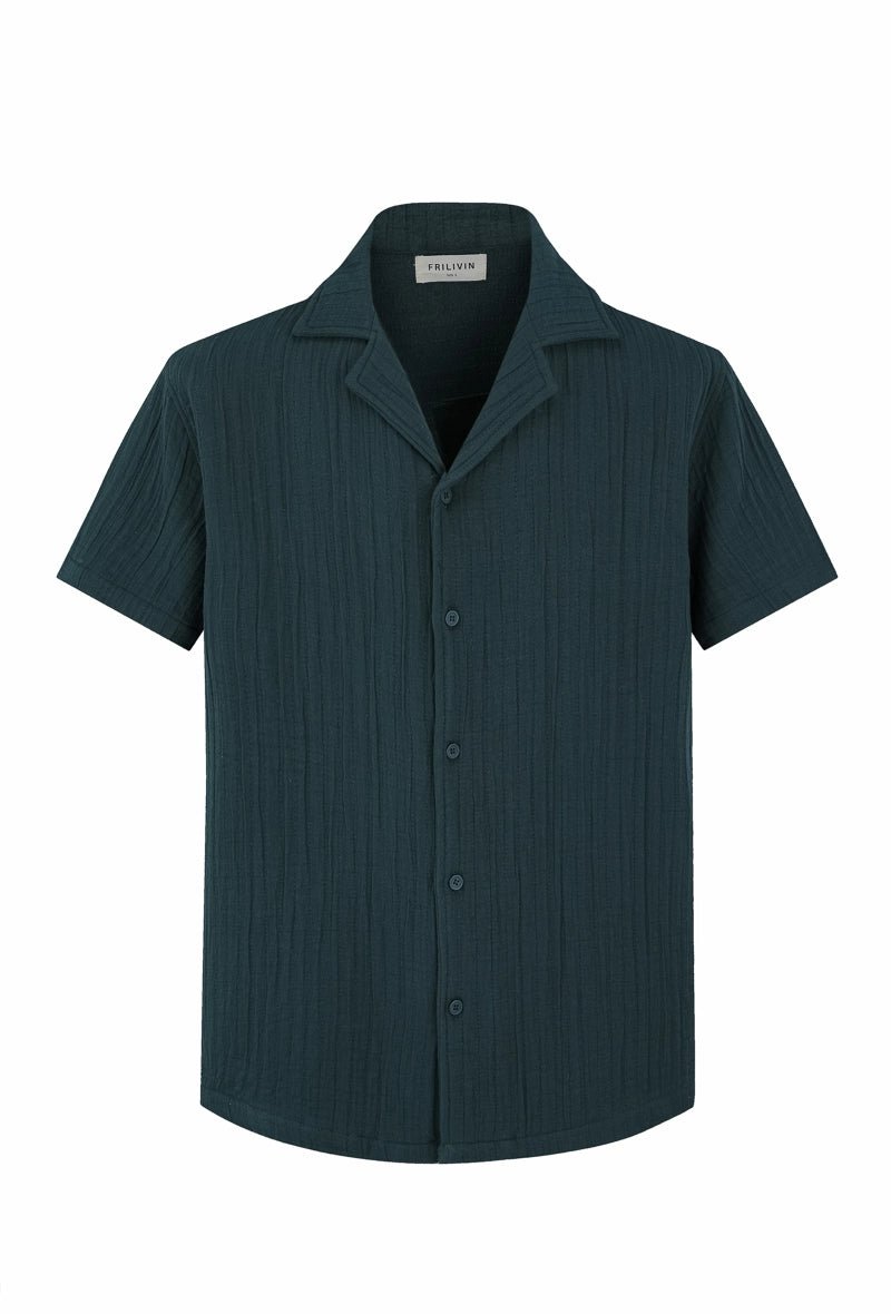 Chemise unie manches courtes - Frilivin