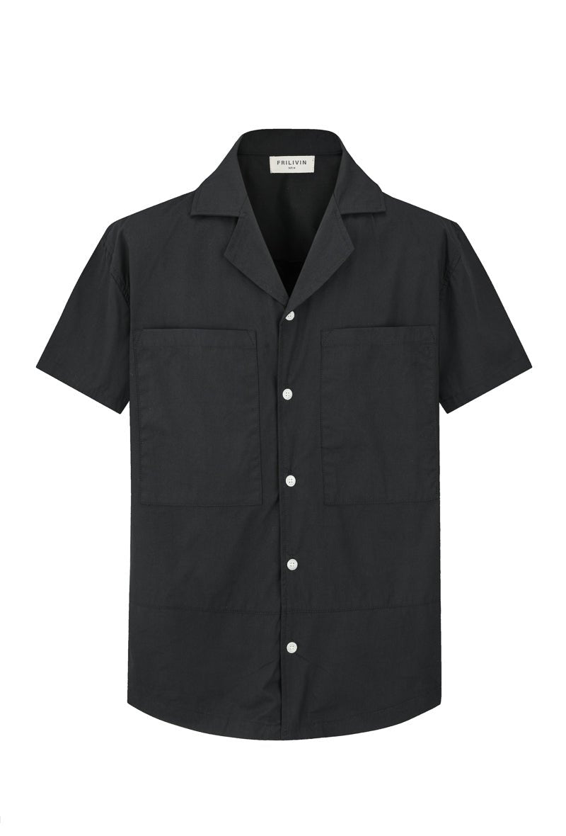 Chemise unie manches courtes - Frilivin