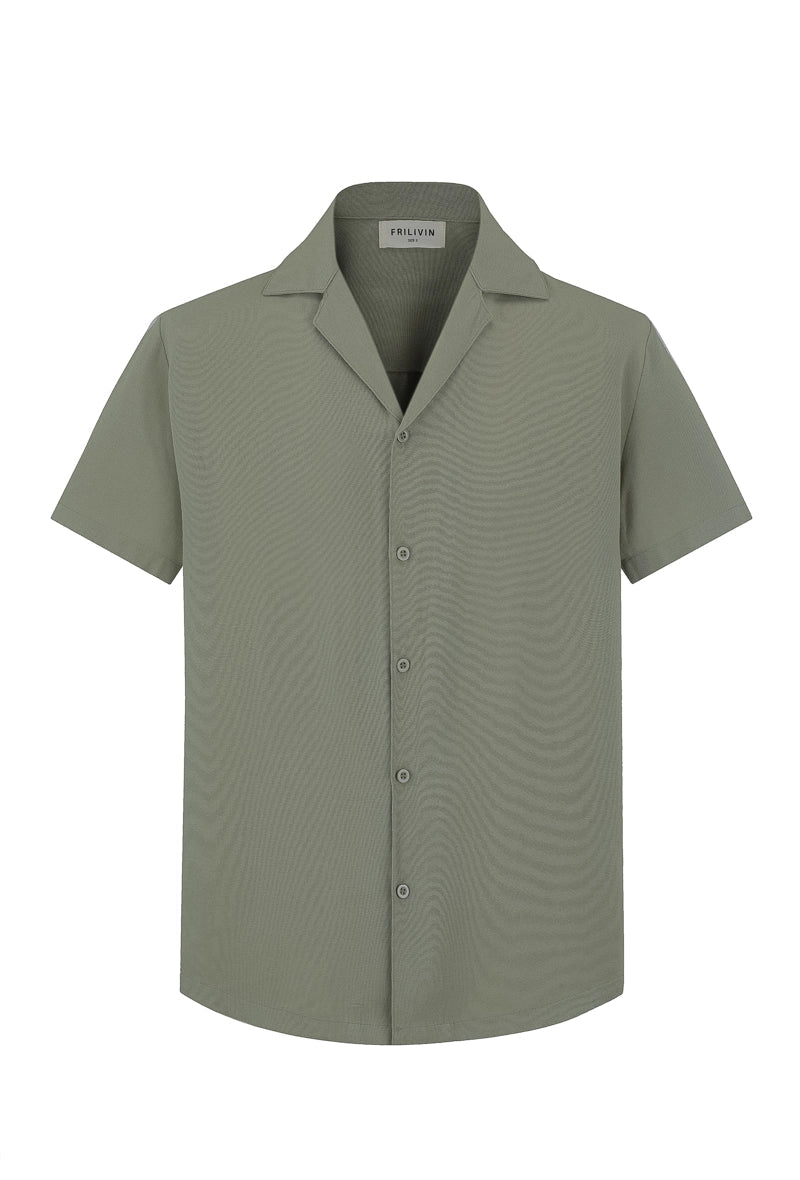 Chemise unie manches courtes - Frilivin