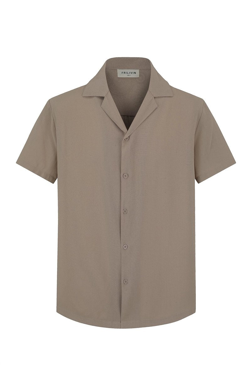 Chemise unie manches courtes - Frilivin