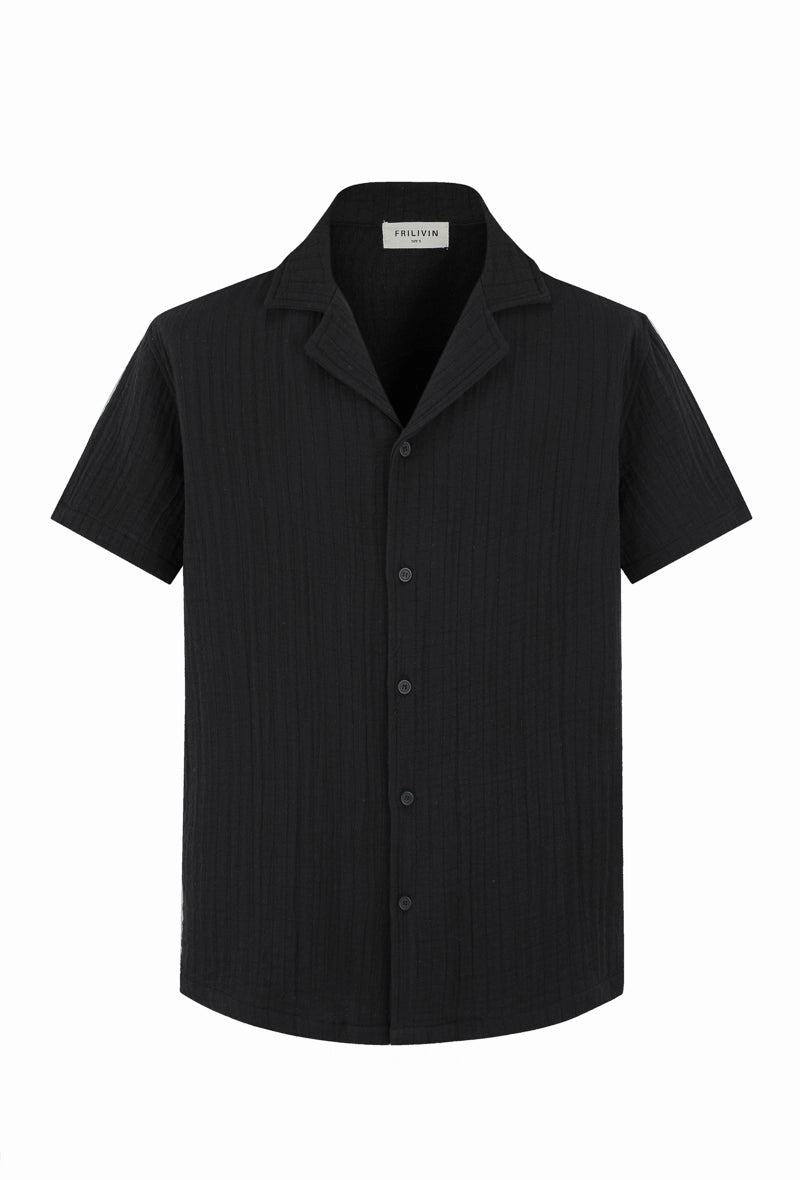 Chemise unie manches courtes - Frilivin