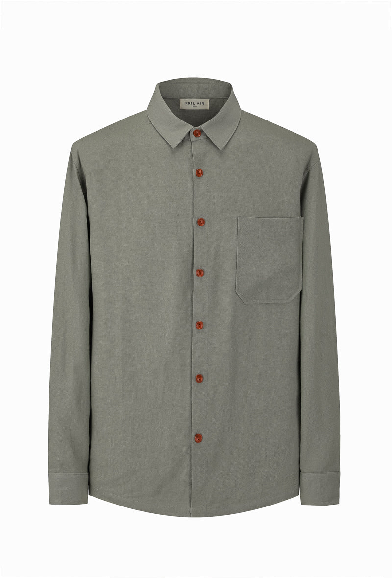 Chemise unie manches longues - Frilivin