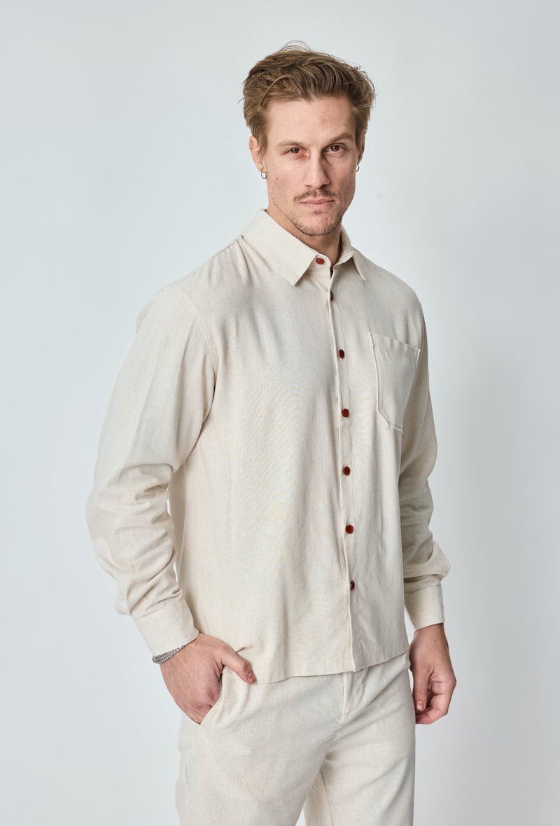 Chemise unie manches longues - Frilivin