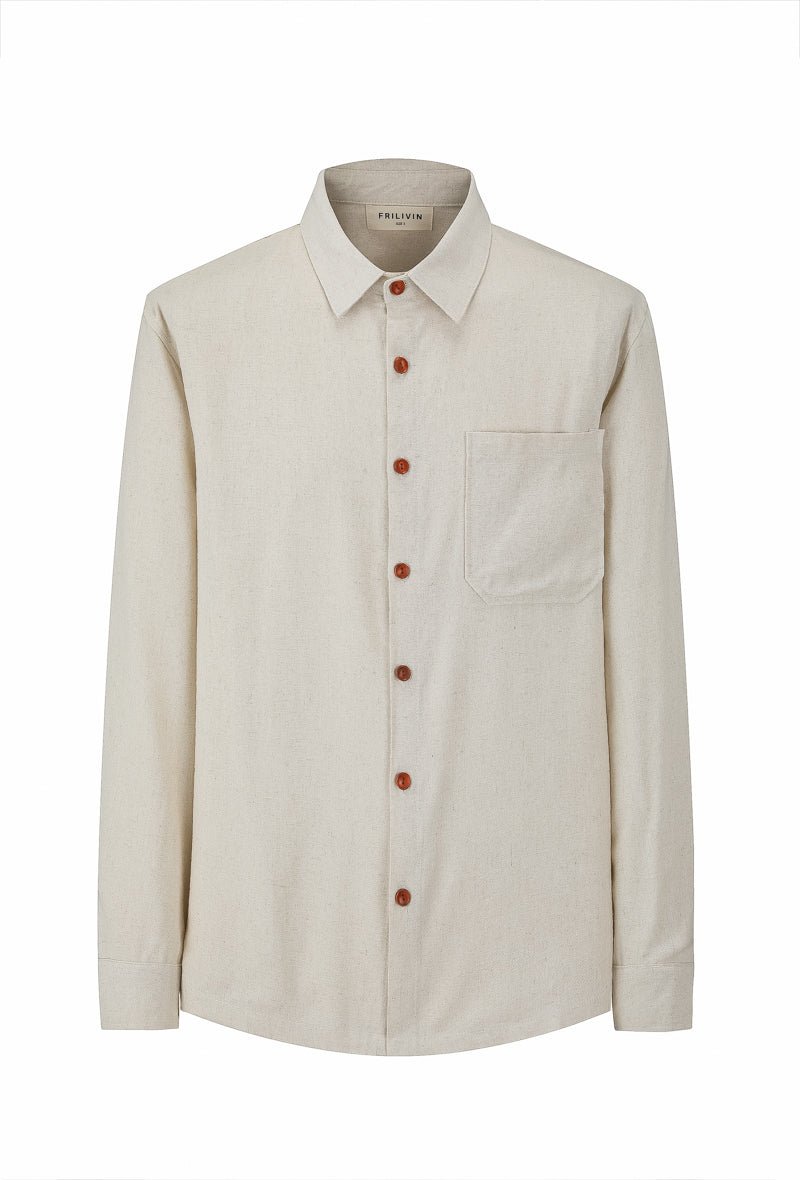 Chemise unie manches longues - Frilivin