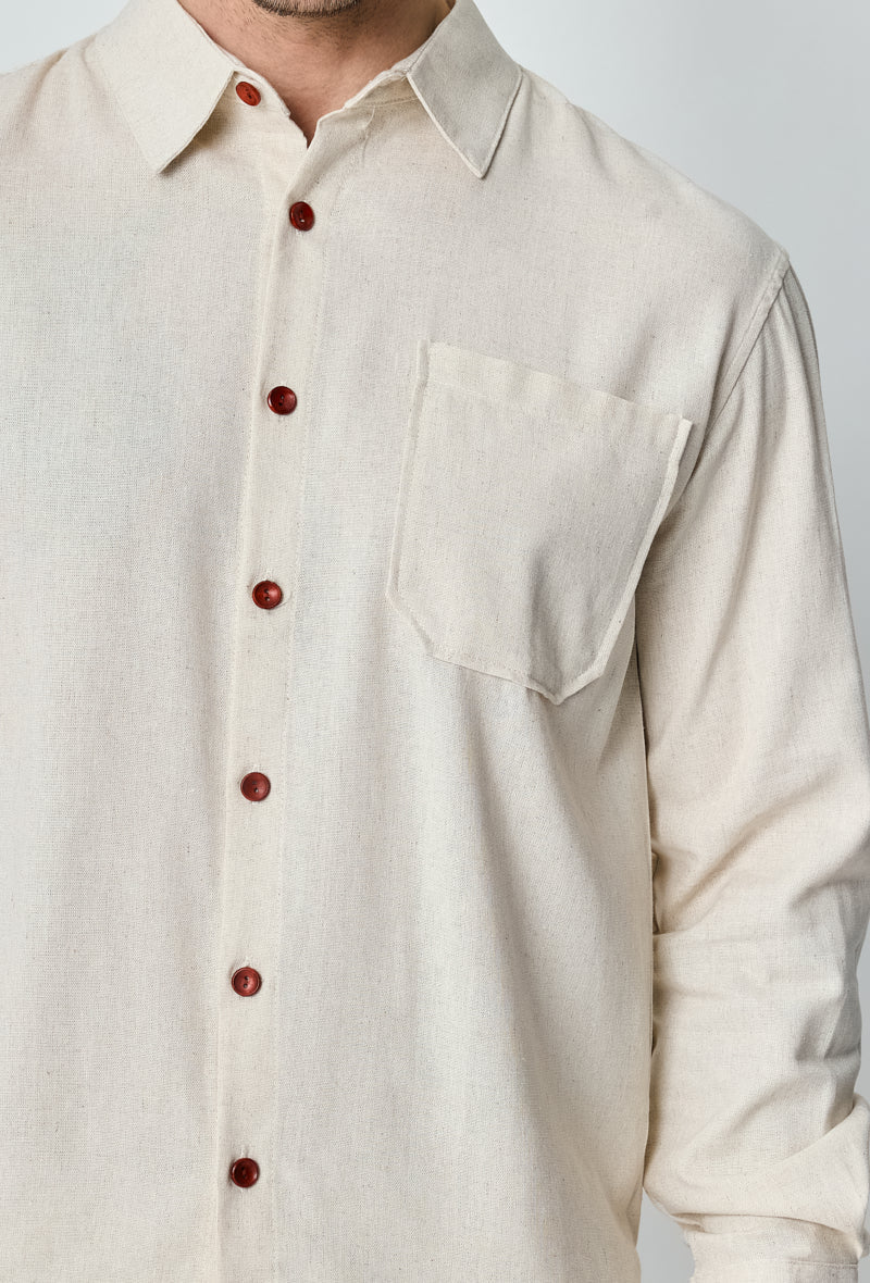 Chemise unie manches longues - Frilivin