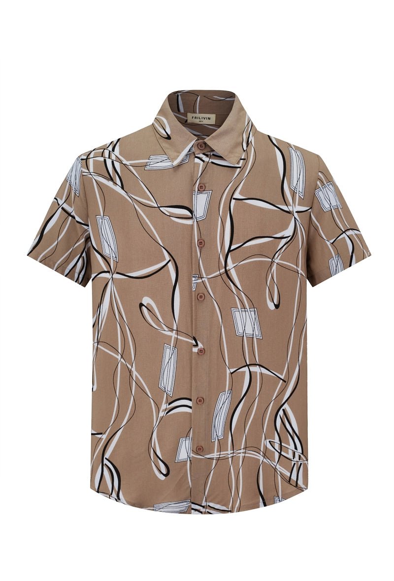 Chemise urbaine à imprimé graphique - Frilivin