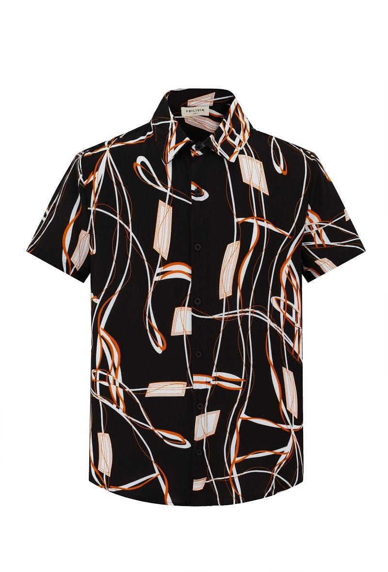 Chemise urbaine à imprimé graphique - Frilivin