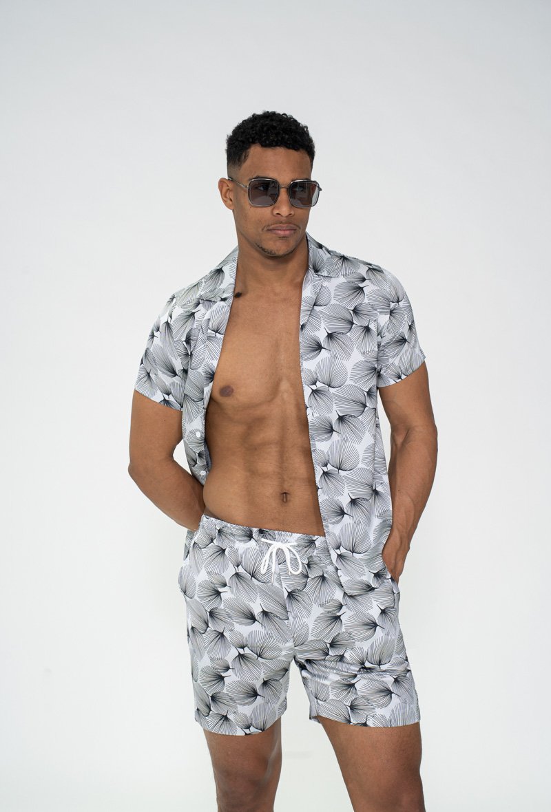 Floral patterned floral shirt shorts set – Frilivin