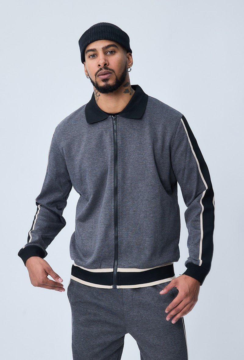 Ensemble sportwear veste et jogging à bandes latérales - Frilivin