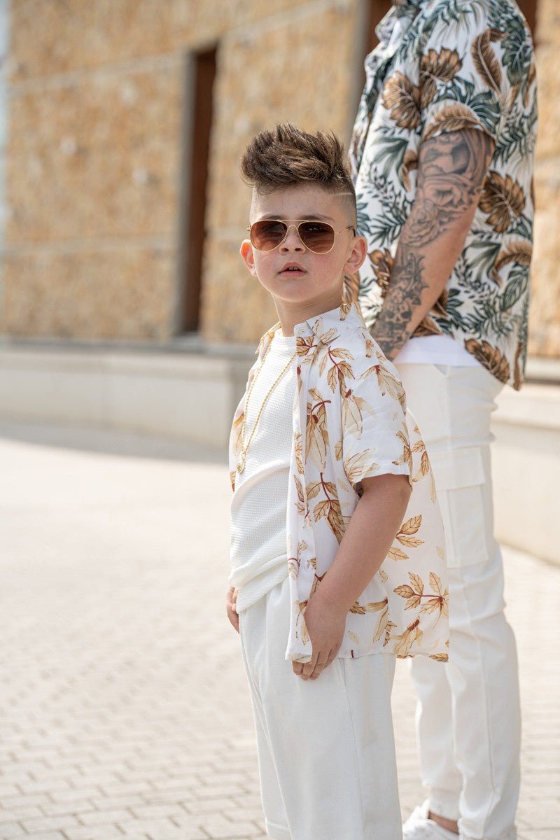 Kids enfant chemise manches courtes à imprimé fleuri - Frilivin