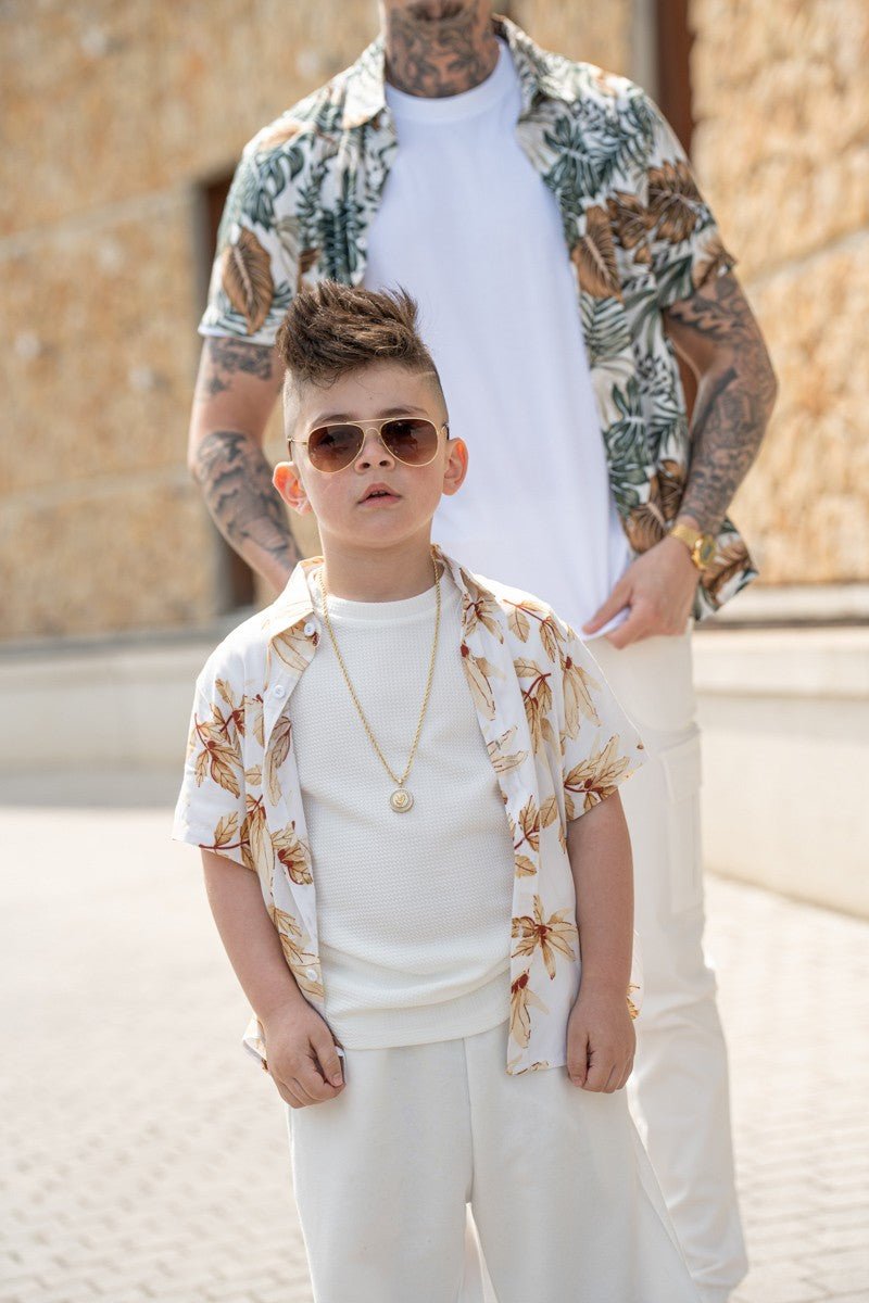 Kids enfant chemise manches courtes à imprimé fleuri - Frilivin