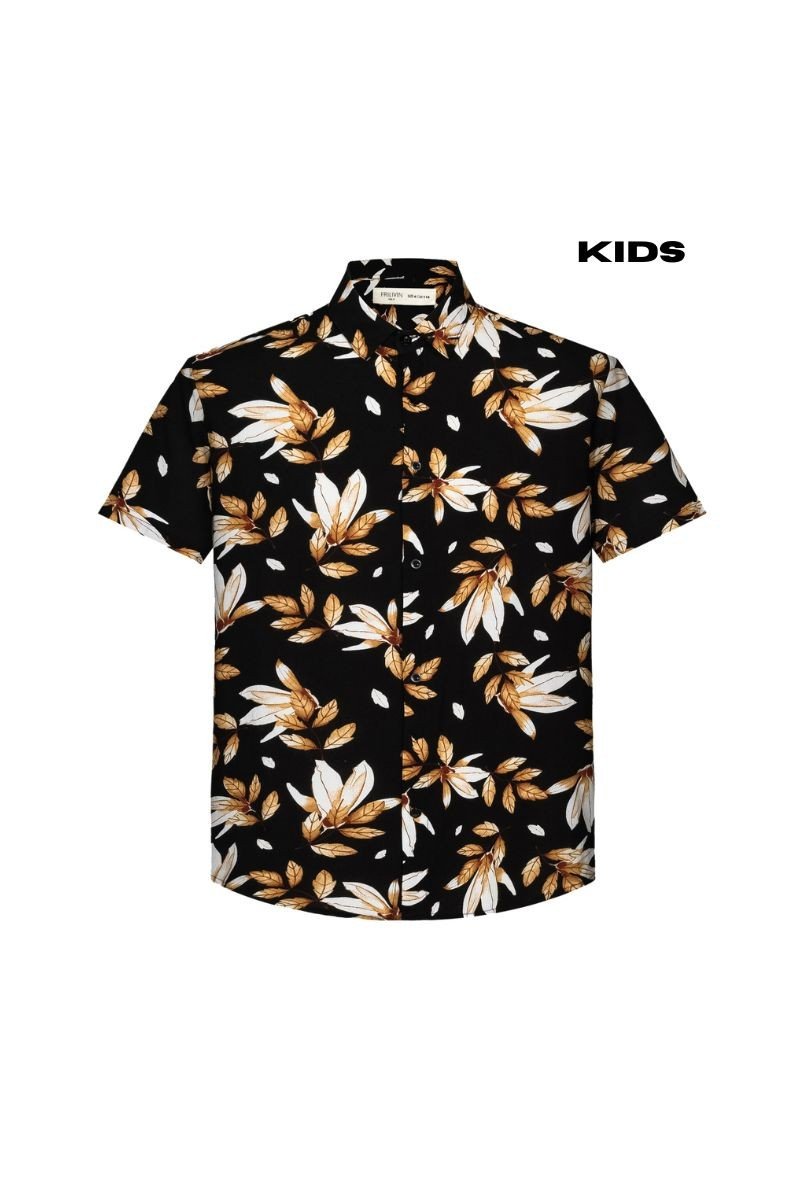Kids enfant chemise manches courtes à imprimé fleuri - Frilivin
