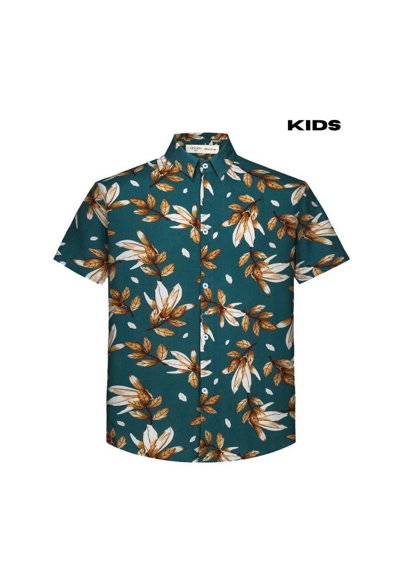 Kids enfant chemise manches courtes à imprimé fleuri - Frilivin
