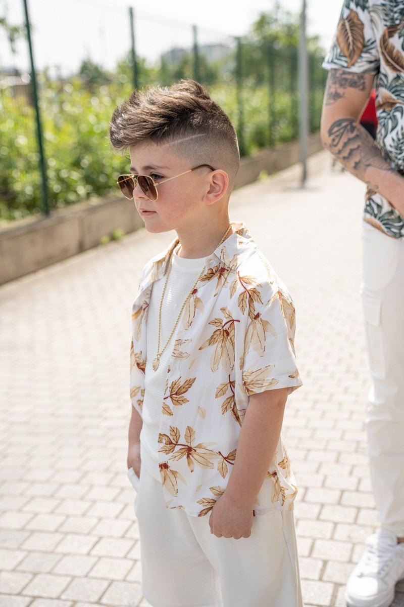 Kids enfant chemise manches courtes à imprimé fleuri - Frilivin