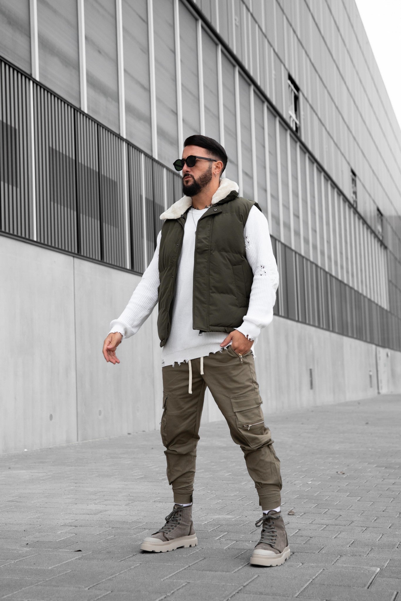 Pantalon cargo jogger avec détail zippé - Frilivin