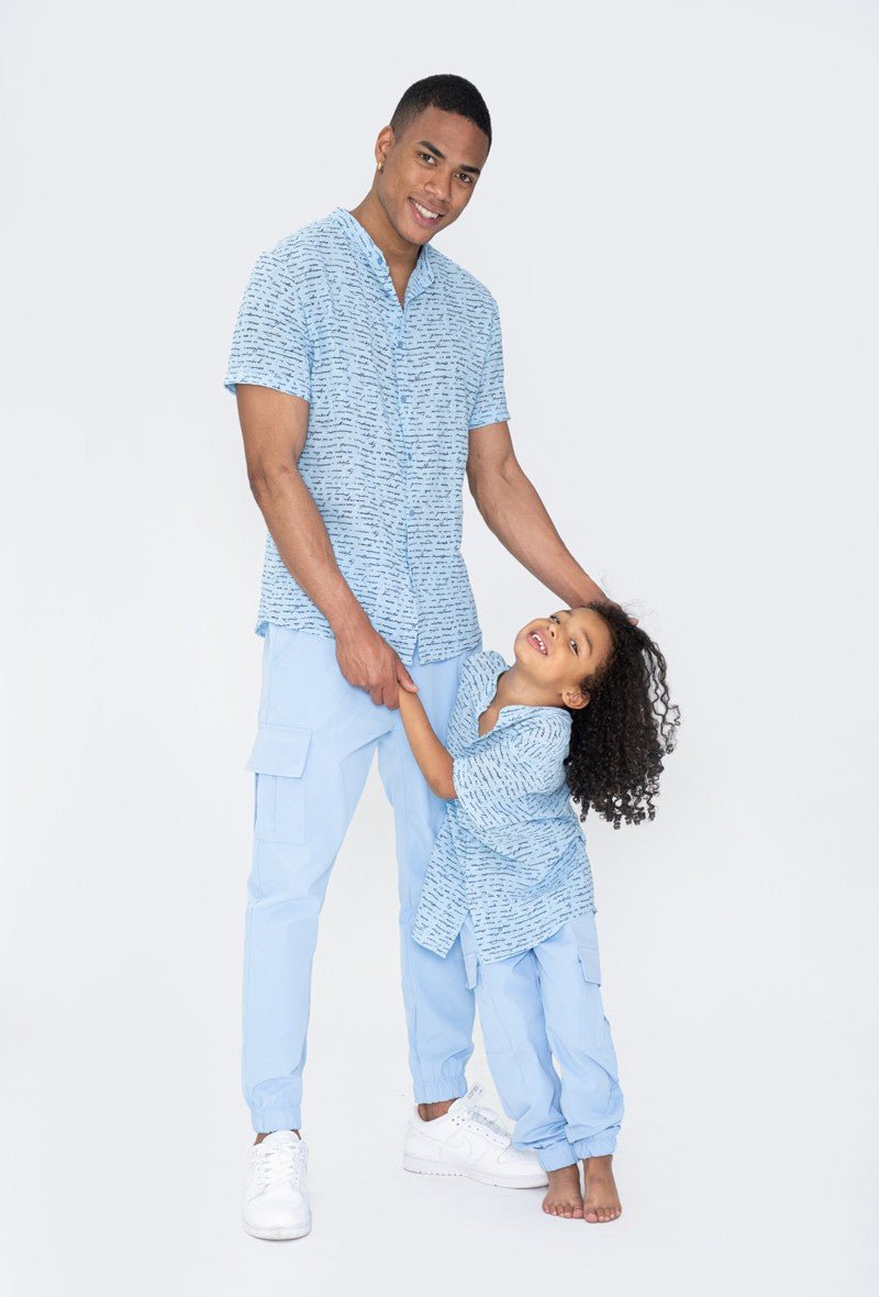 Chemise enfant manches courtes à motif écriture - Frilivin