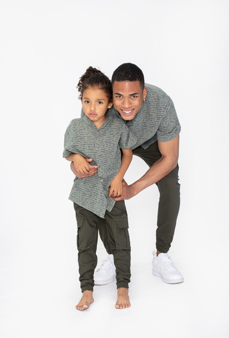 Chemise enfant manches courtes à motif écriture - Frilivin