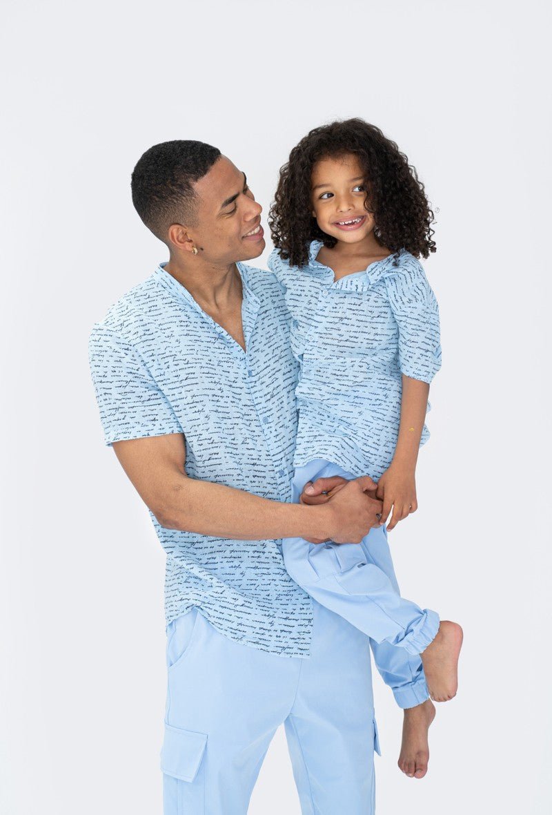 Chemise enfant manches courtes à motif écriture - Frilivin