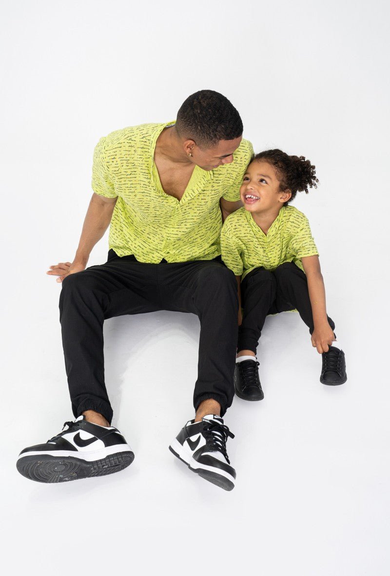 Chemise enfant manches courtes à motif écriture - Frilivin