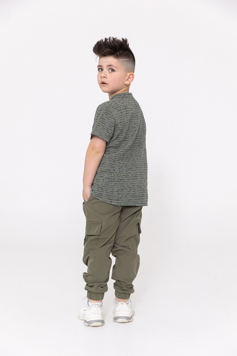 Chemise enfant manches courtes à motif écriture - Frilivin