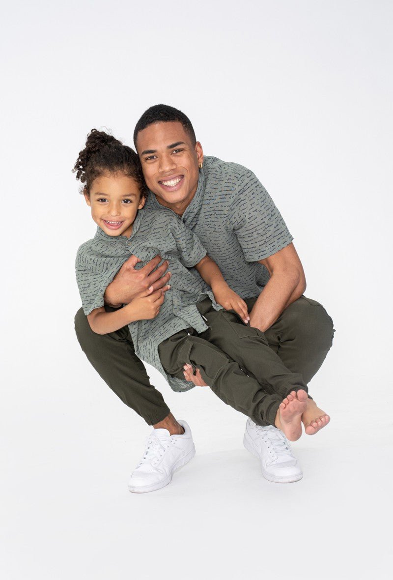 Chemise enfant manches courtes à motif écriture - Frilivin