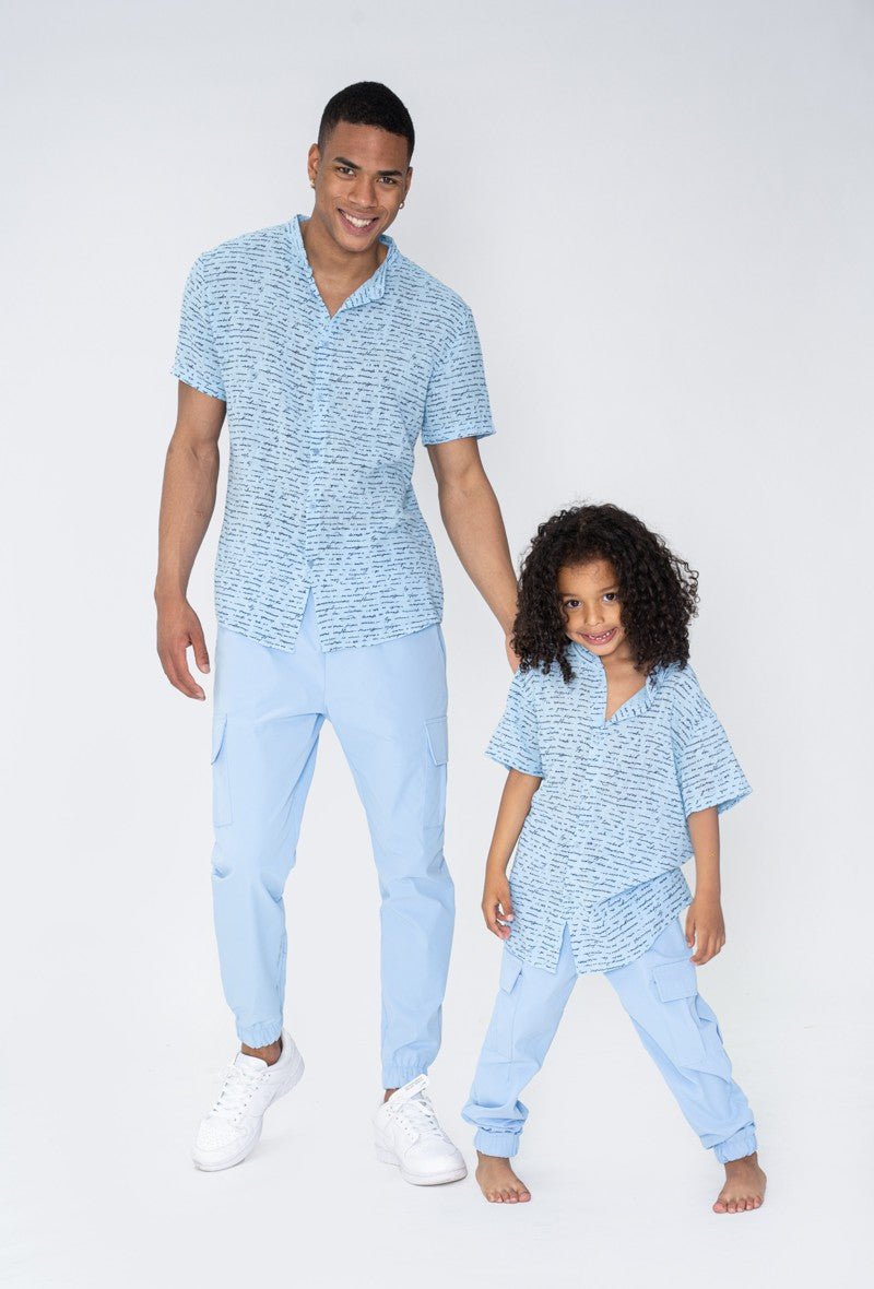 Chemise enfant manches courtes à motif écriture - Frilivin