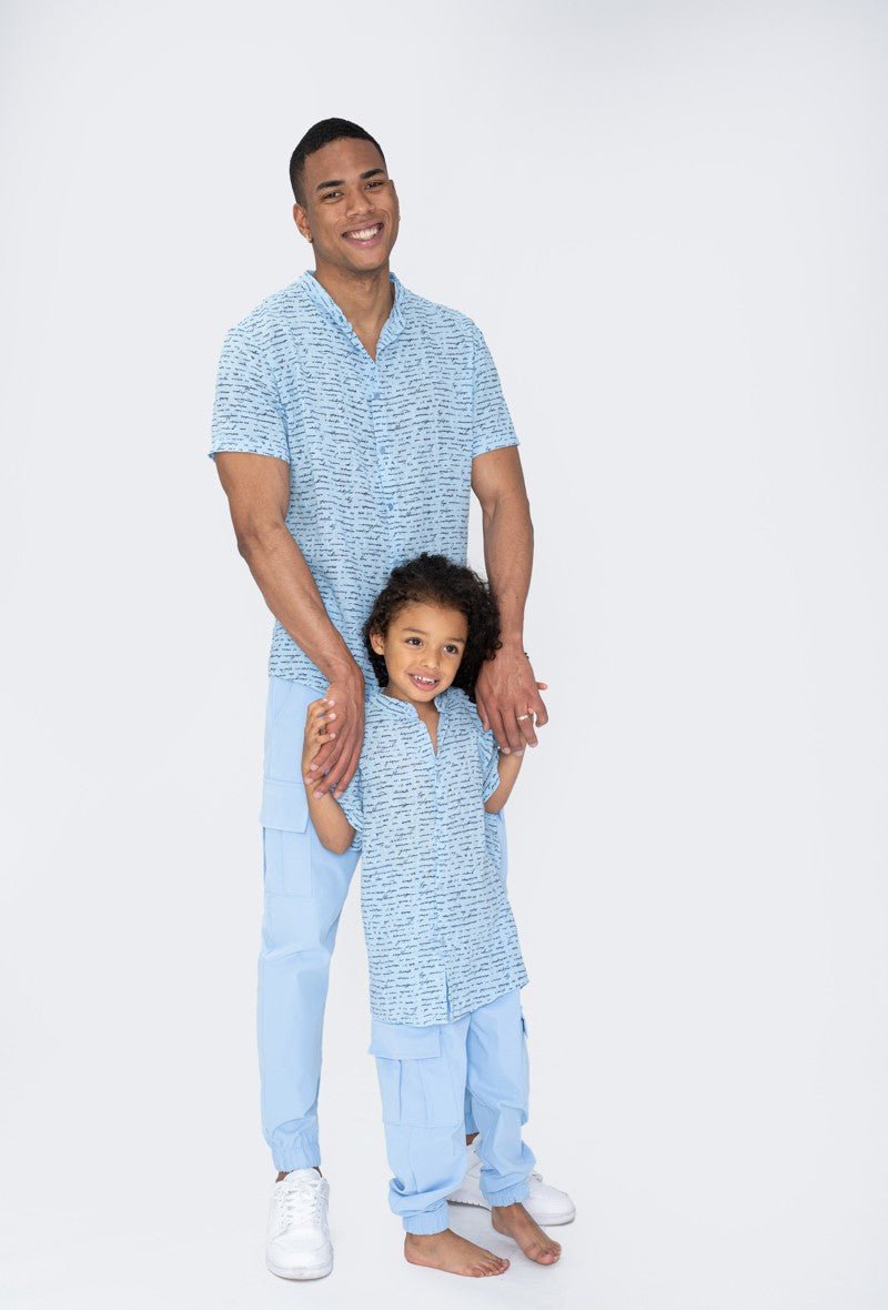 Chemise enfant manches courtes à motif écriture - Frilivin