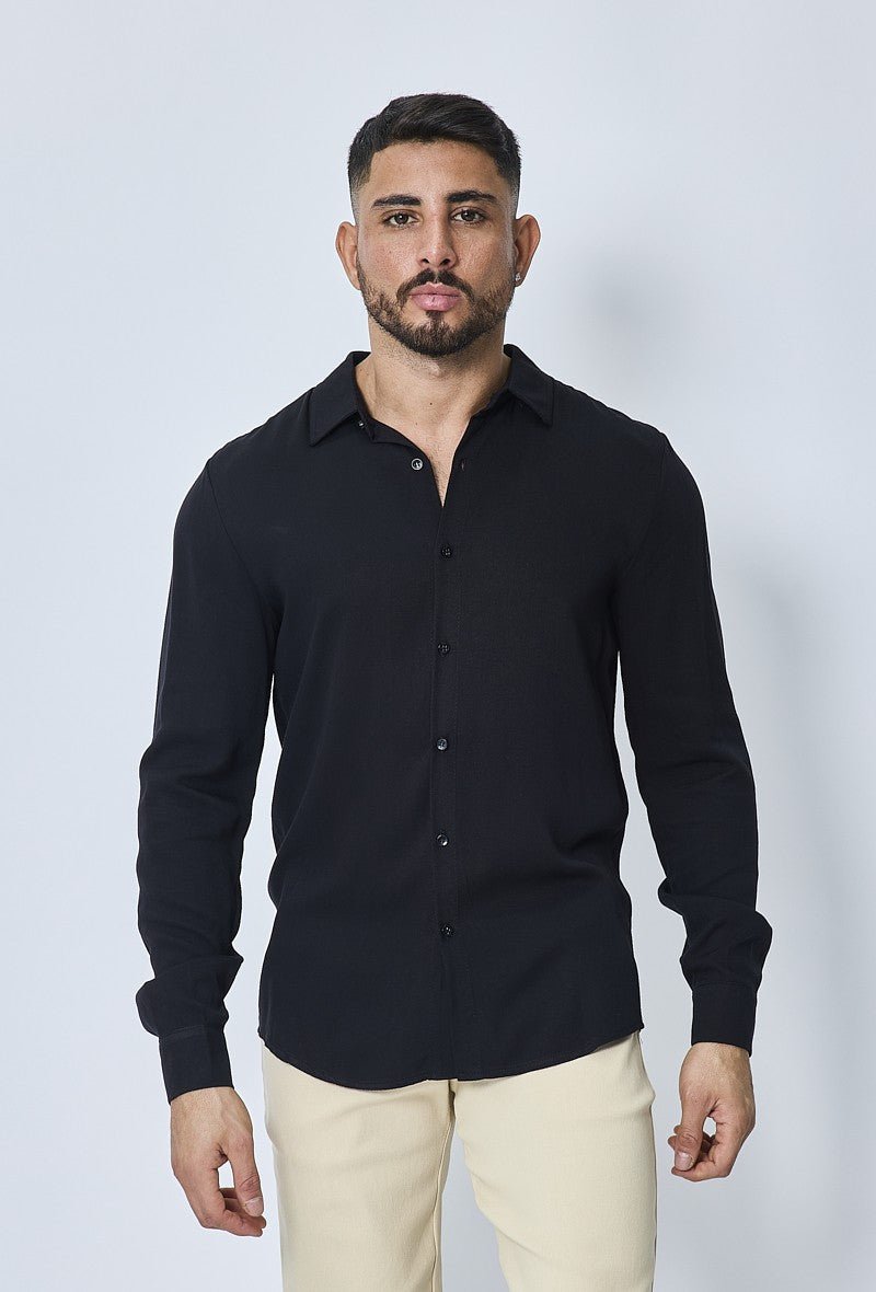 Chemise Décontractée À Revers, Manches Longues