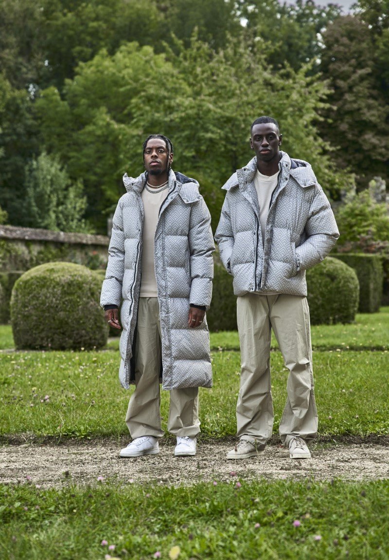 Doudoune longue à motif répétitif - Frilivin