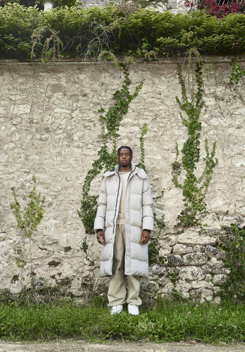 Doudoune longue à motif répétitif - Frilivin