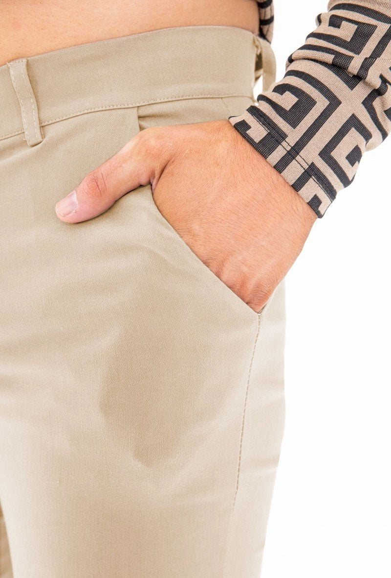 Trendy plain chino pants