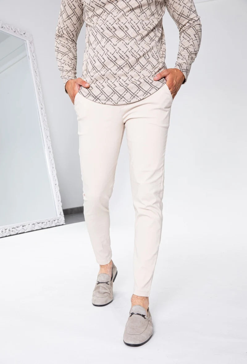Trendy plain chino pants