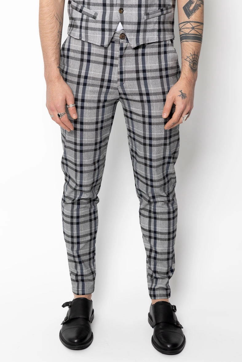 Pantalon habillé à carreaux