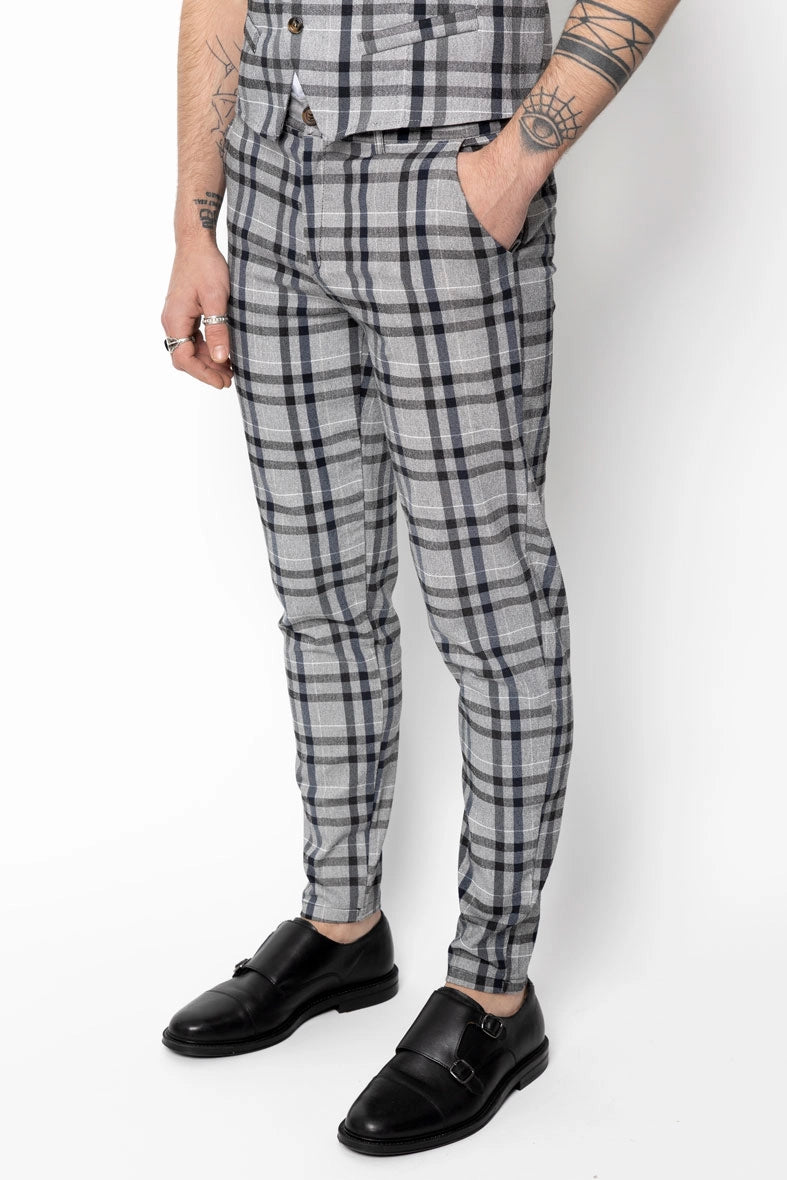Pantalon habillé à carreaux