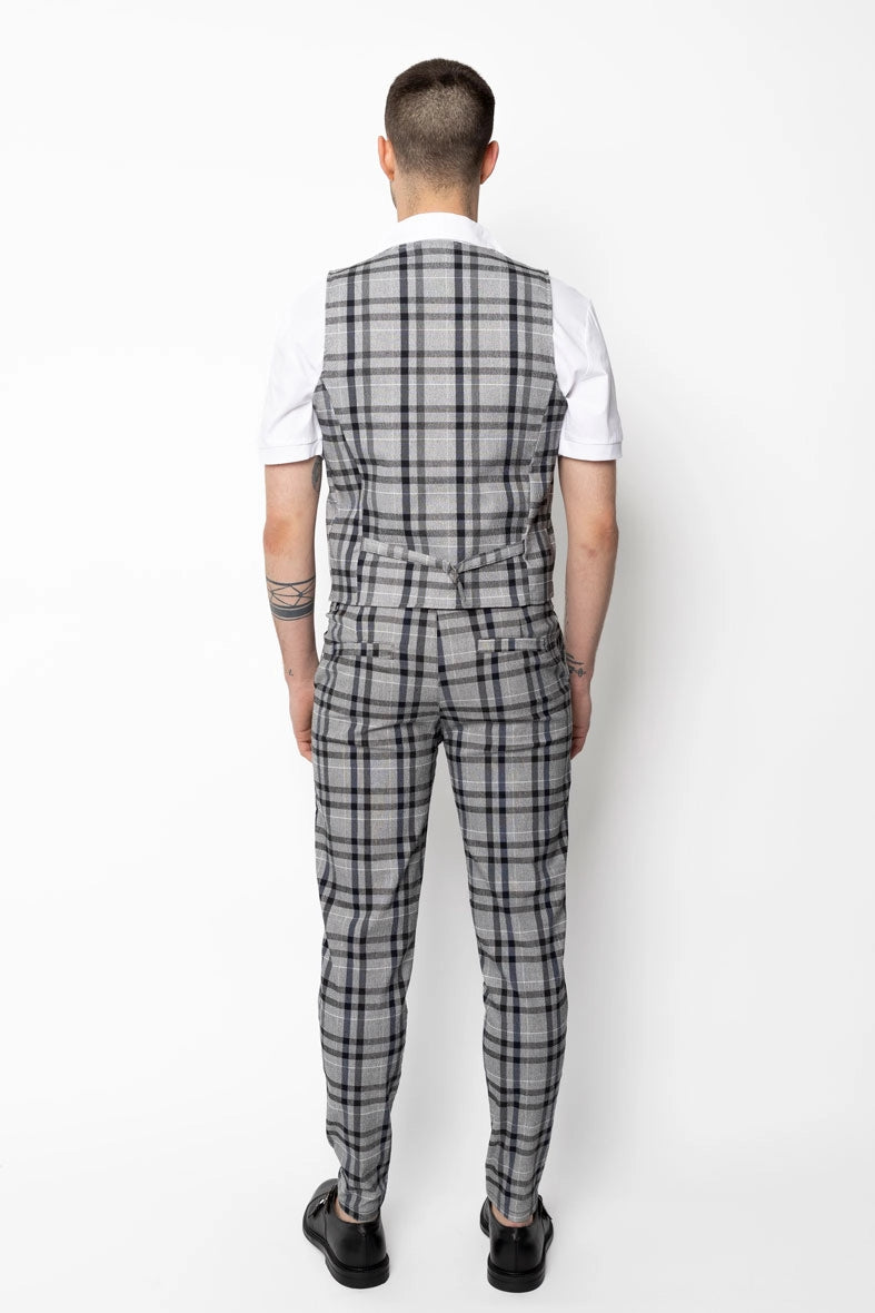 Pantalon habillé à carreaux