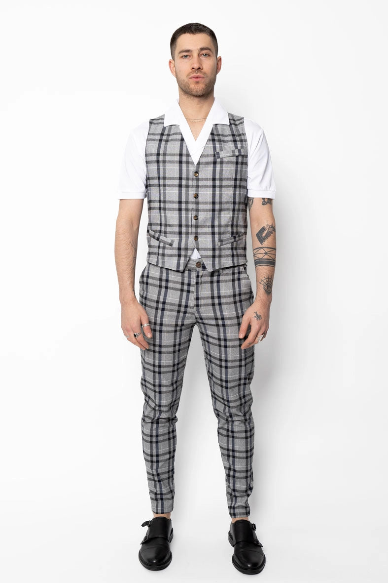Pantalon habillé à carreaux