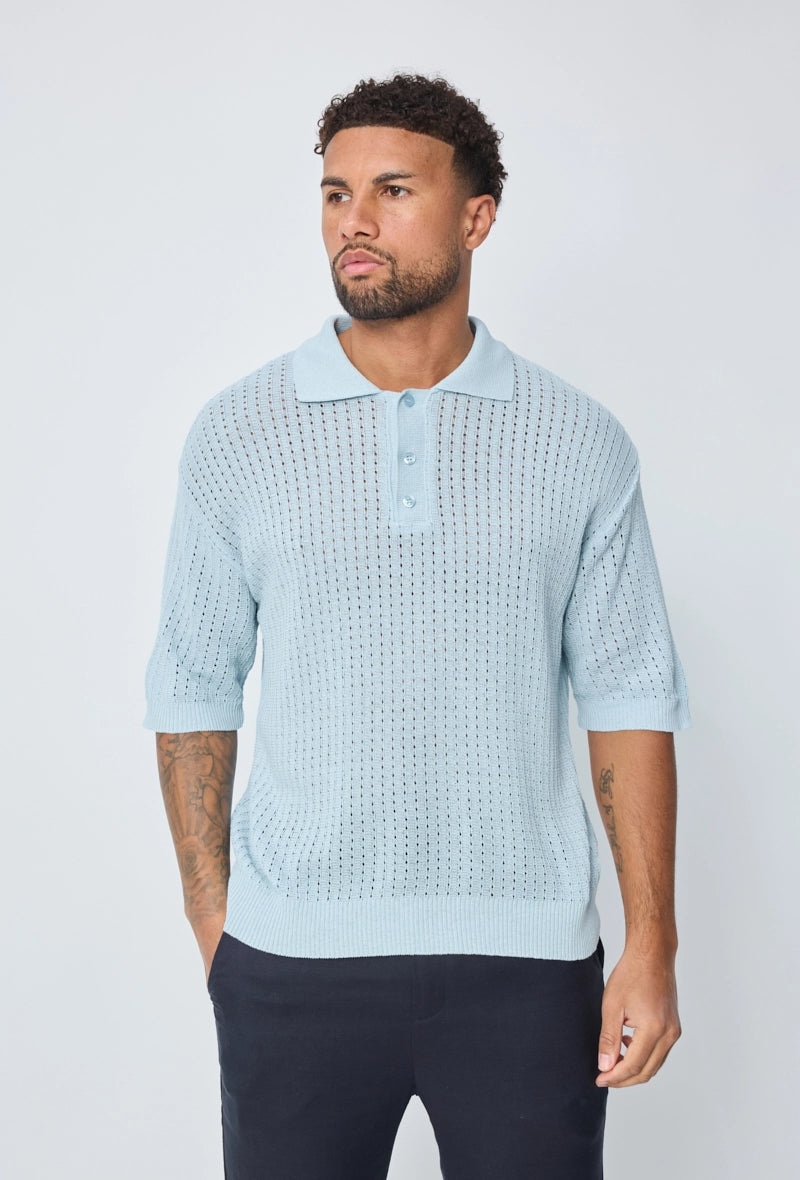 Polo uni manches courtes en maille