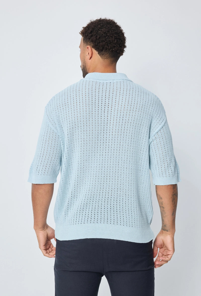 Polo uni manches courtes en maille