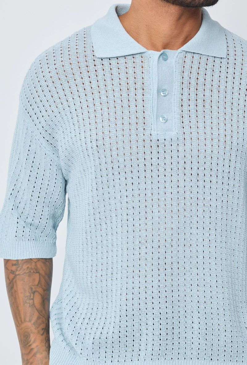 Polo uni manches courtes en maille